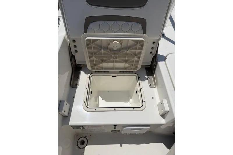 Slide: The Image of Open storage compartment on a 2019 World Cat 230 CC boat. - 43