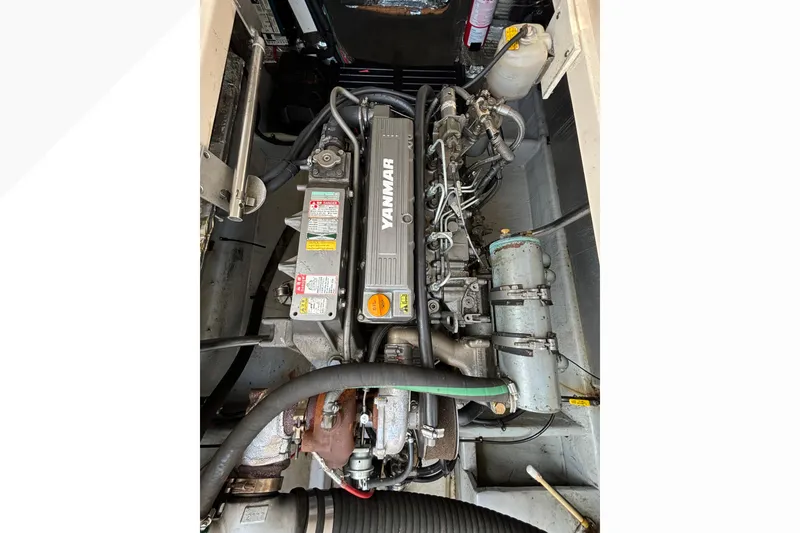 Slide: The Image of Engine compartment of a 2005 Mainship Pilot 30-II Sedan with Yanmar engine. - 34
