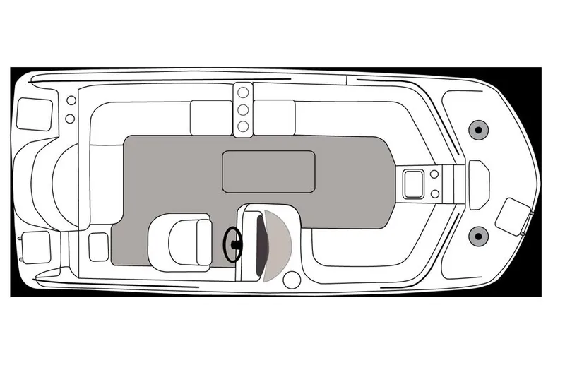 Slide: The Image of Manufacturer Provided Image: Top view of a 2014 Hurricane SunDeck Sport 201 IO boat layout. - 7