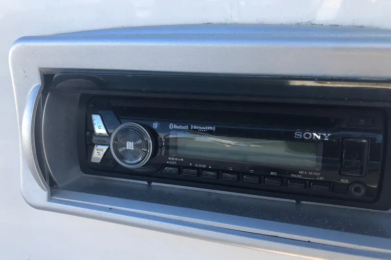 Slide: The Image of Sony stereo system in a 2014 Hurricane SunDeck Sport 201 IO boat. - 9