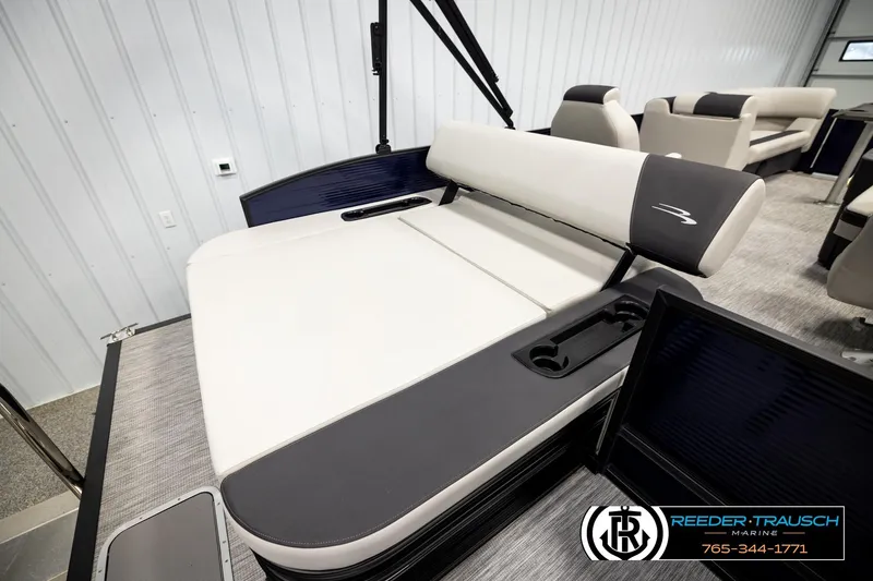 Slide: The Image of 2026 Bennington 22 SSBSF boat interior with comfortable seating and modern design. - 25