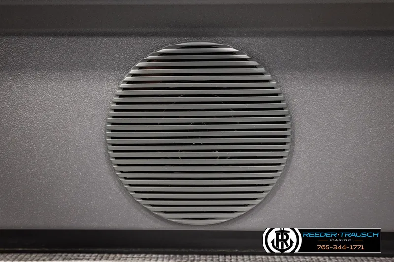 Slide: The Image of Speaker grille on a 2026 Bennington 22 SSBSF boat, Reeder-Trausch Marine branding. - 45
