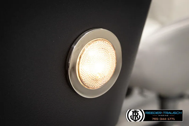 Slide: The Image of LED light on 2026 Bennington 22 SSBSF boat, close-up view. - 46