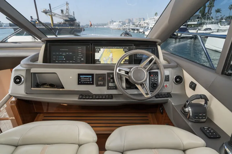 Slide: The Image of 2019 Princess F55 yacht helm with modern navigation system. - 50
