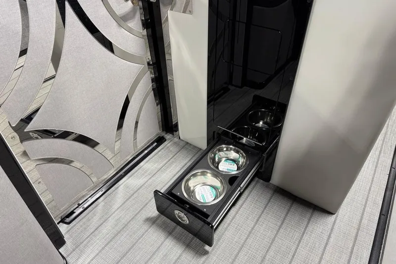 Slide: The Image of Pull-out pet feeding station in 2025 Balise Horizon 24 luxury interior. - 14