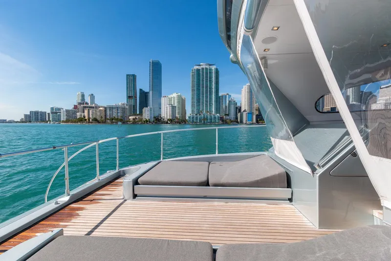 Slide: The Image of Luxurious 2007 Leopard Express Motor Yacht with city skyline view on a sunny day. - 12