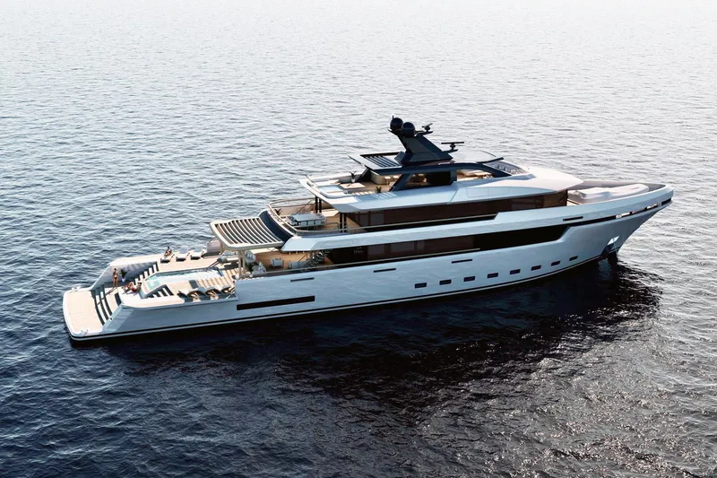 The Image of Luxurious RMK Yachts Orca 58M, 2026 model, cruising on serene ocean waters. - 0