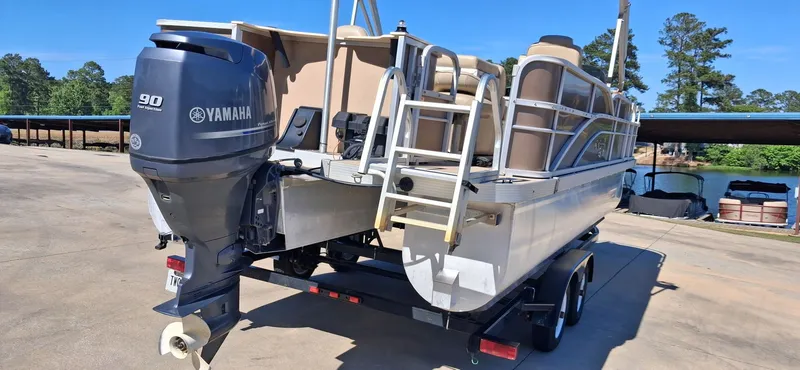 Slide: The Image of 2013 SunCatcher X22 FC pontoon boat with Yamaha 90 HP outboard motor. - 5