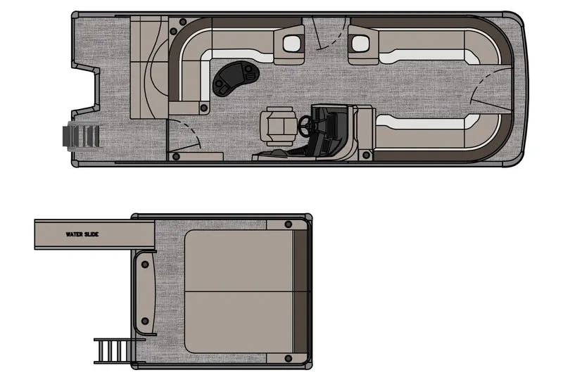 Slide: The Image of Manufacturer Provided Image: 2026 Avalon Catalina Cruise Funship layout with water slide and seating arrangement. - 48