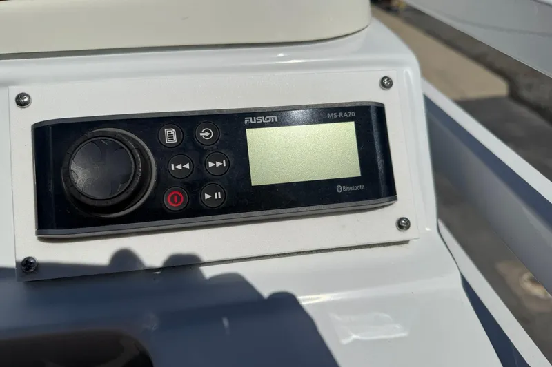 Slide: The Image of Fusion MS-RA70 Bluetooth stereo system on 2011 JC NEPTOON SPORT 21TT boat console. - 15