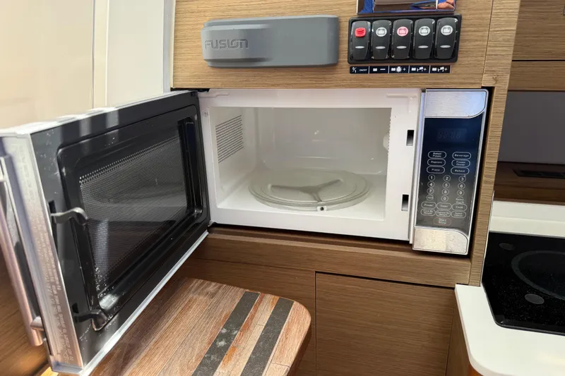 Slide: The Image of Microwave oven in 2019 Jeanneau Leader 10.5 yacht kitchen interior. - 79