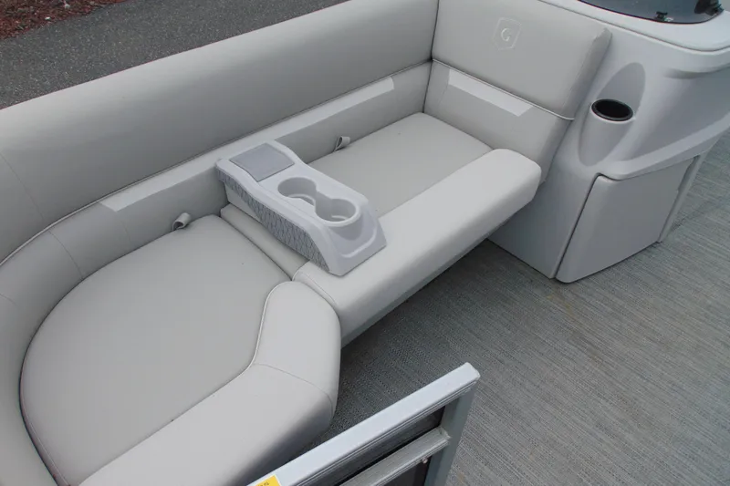 Slide: The Image of 2024 Godfrey Sweetwater 2086 C pontoon boat interior with cushioned seating and cup holders. - 12