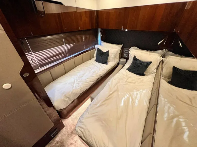 Slide: The Image of Luxurious cabin interior of 2020 Fairline Squadron 68 yacht with twin beds. - 36