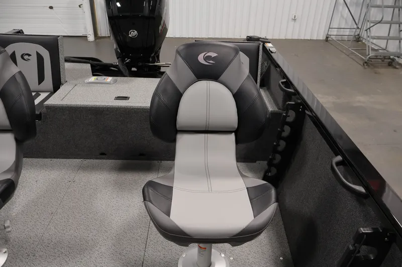 Slide: The Image of 2027 Crestliner 1650 HAWK SC boat interior with sleek, modern seating design. - 34