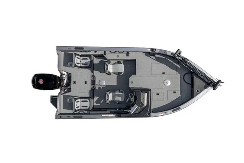 Slide: The Image of Top view of 2026 Crestliner 1750 Fish Hawk Side Console fishing boat layout. - 3