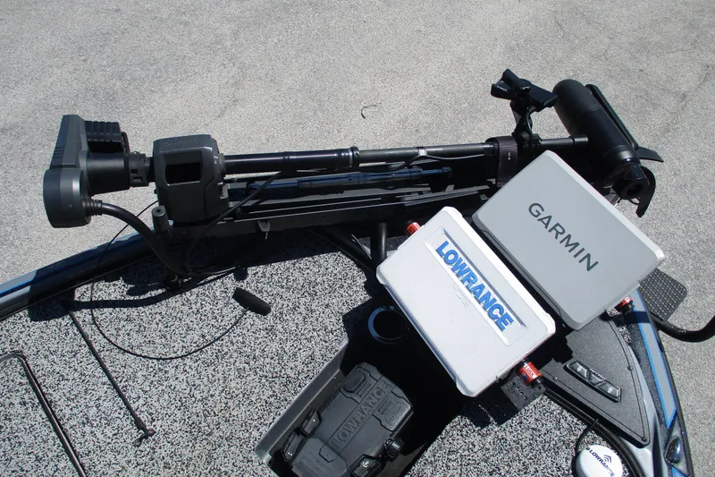 Slide: The Image of Fishing boat deck with Garmin and Lowrance equipment, Nitro Z20, 2022 model. - 17