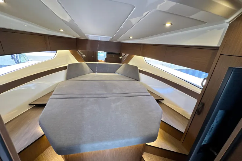 Slide: The Image of Interior cabin of 2021 Beneteau Antares 11, featuring modern design and comfortable seating. - 48