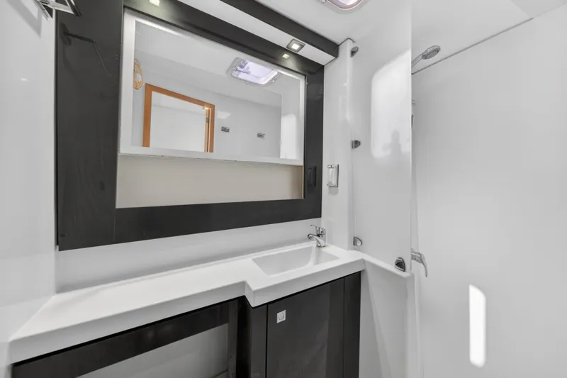 Slide: The Image of Modern bathroom interior on 2015 Fountaine Pajot Helia 44 catamaran. - 106