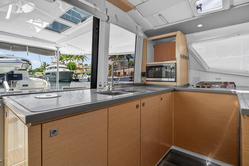 Slide: The Image of Modern kitchen interior of 2015 Fountaine Pajot Helia 44 catamaran with sleek design. - 69