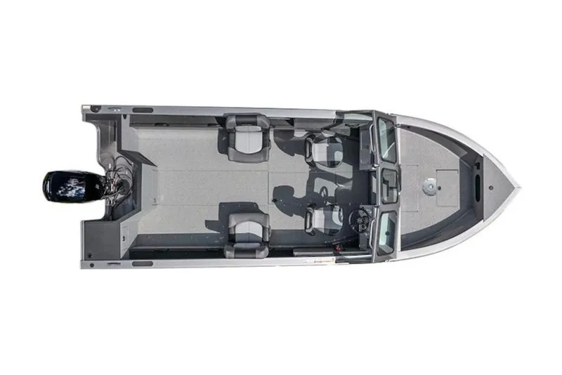 Slide: The Image of Top view of 2026 Crestliner 1850 Commander boat with seating and motor. - 3
