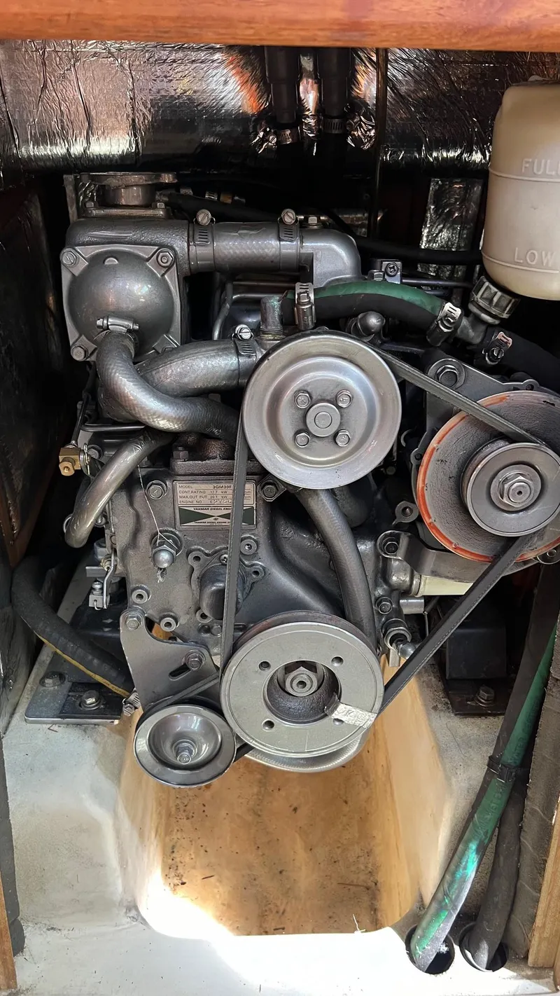 Slide: The Image of Engine compartment of a 2001 Hunter 340 sailboat. - 27