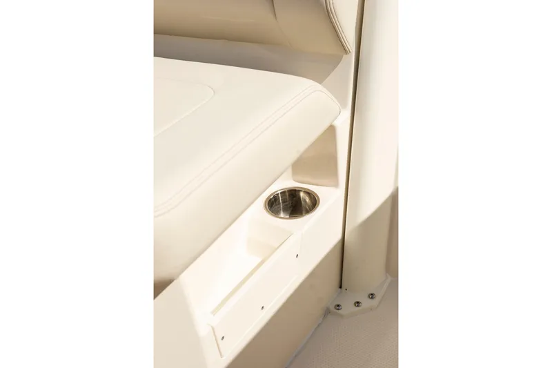 Slide: The Image of Cup holder and seat detail on 2026 Sailfish 312 CC boat. - 12