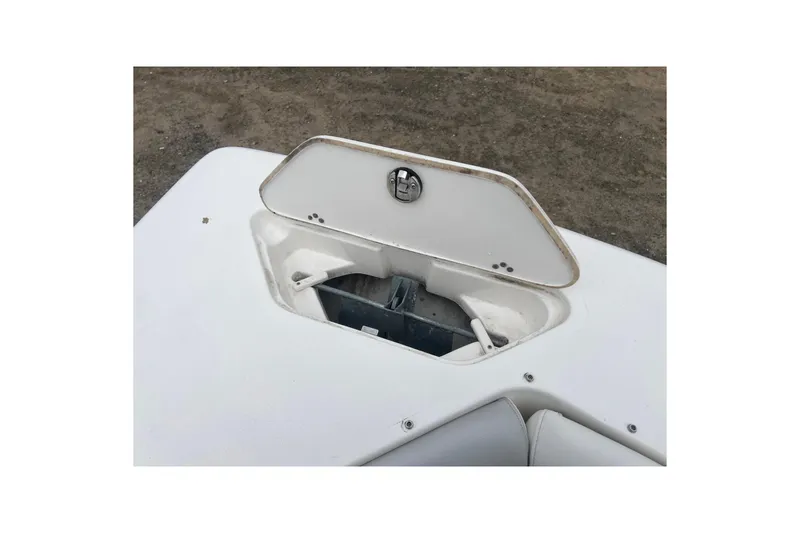 Slide: The Image of Open storage compartment on 2022 Key West 239 DFS boat deck. - 20