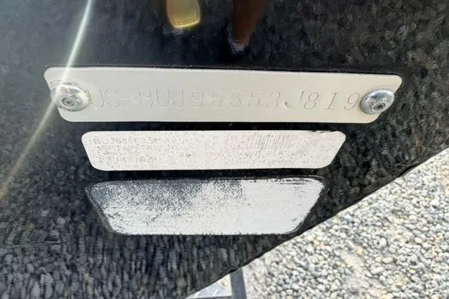 Slide: The Image of 2019 Bass Tracker Pro 19 boat identification plates with serial numbers. - 12