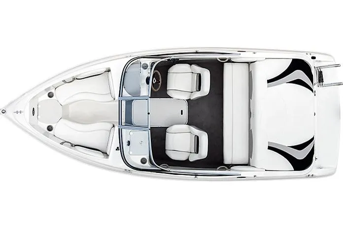Slide: The Image of Manufacturer Provided Image: 2015 Stingray 180 RX boat interior, top view, white and black seating. - 11