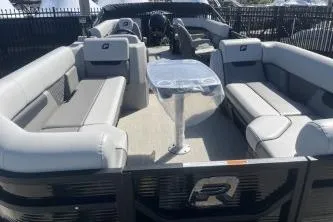 Slide: The Image of 2026 Princecraft Vectra 23 L pontoon boat with spacious seating and modern design. - 7
