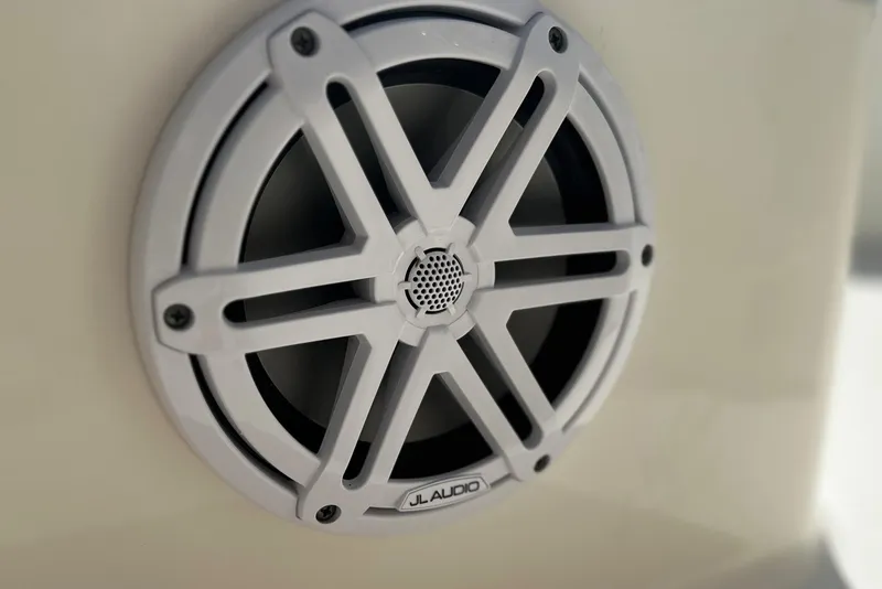 Slide: The Image of Close-up of JL Audio speaker on 2023 Pathfinder 2200 TRS boat. - 10