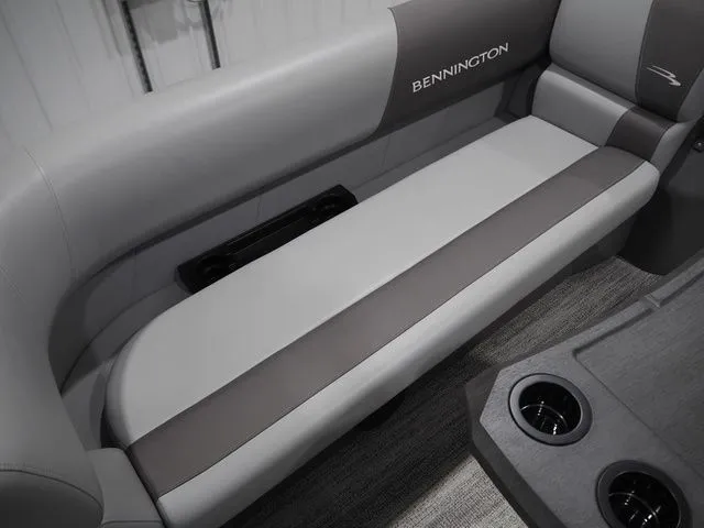 Slide: The Image of Interior of Bennington S Quad Bench 21 SSR 2025 with gray upholstery. - 10