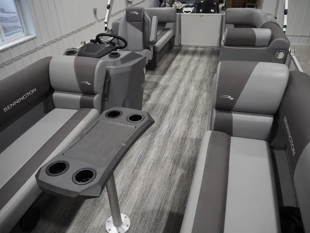 Slide: The Image of Interior of 2025 Bennington S Quad Bench 21 SSR pontoon boat. - 9