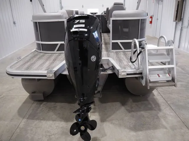 Slide: The Image of 2025 Bennington S Quad Bench 21 SSR with Mercury 75 engine, interior view. - 3