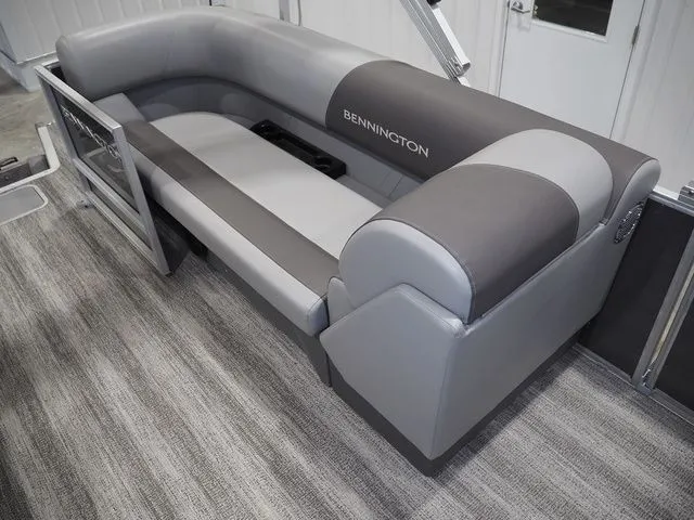 Slide: The Image of Bennington S Quad Bench 21 SSR, gray upholstery, 2025 model. - 8