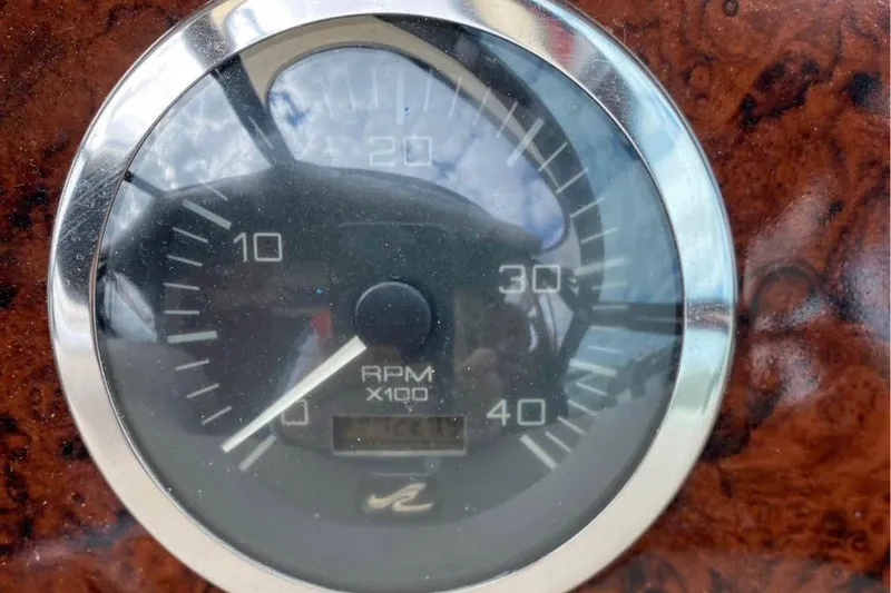 Slide: The Image of Tachometer of 2004 Sea Ray 380 Sundancer boat, displaying RPM readings. - 20