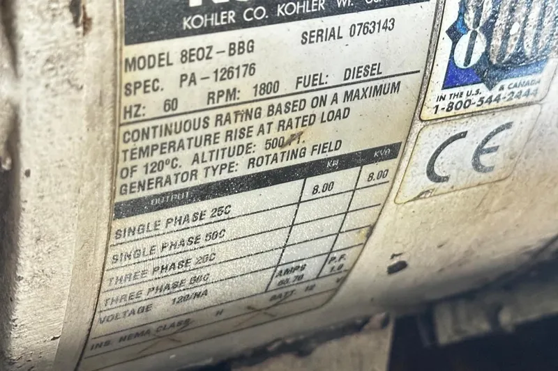 Slide: The Image of Label on Kohler generator, model 8EOZ-BBG, diesel, for Sea Ray 380 Sundancer 2004. - 23