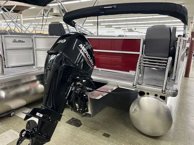 Slide: The Image of Sun Tracker Party Barge 16 DLX 2026 with Mercury 50 HP engine. - 11