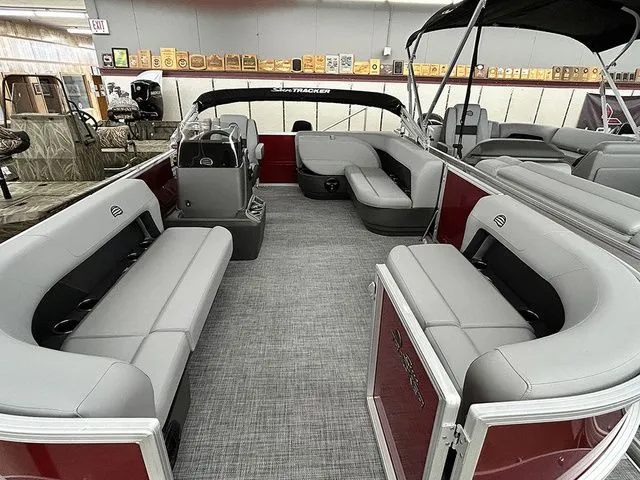 Slide: The Image of Interior view of 2026 Sun Tracker Party Barge 16 DLX pontoon boat. - 4