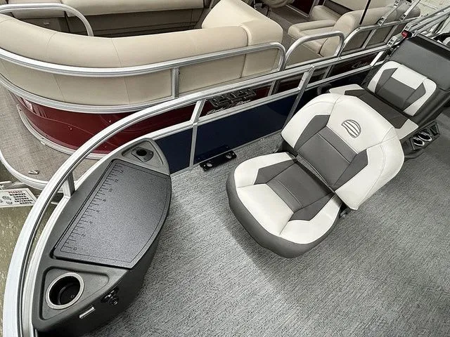 Slide: The Image of Interior of 2026 Sun Tracker Bass Buggy 18 DLX with comfortable seating. - 4