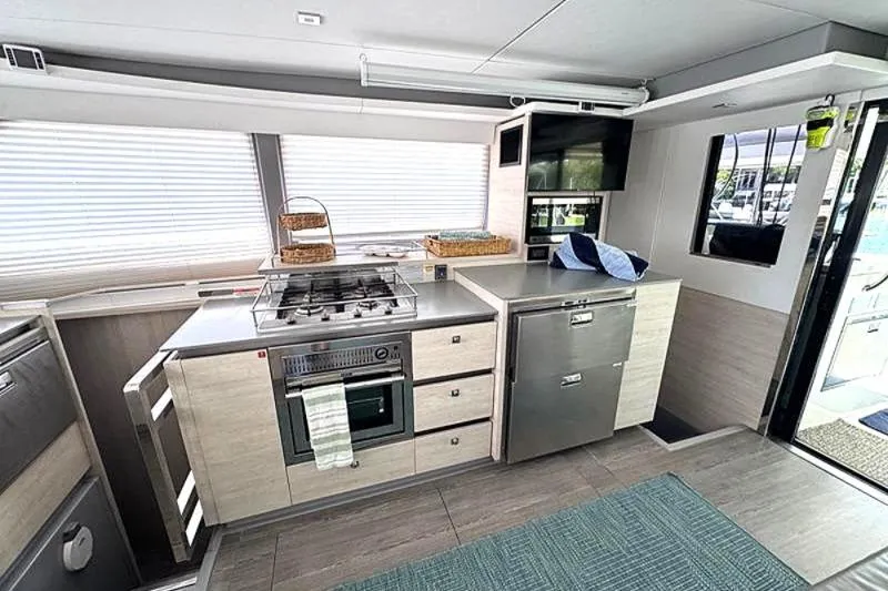 Slide: The Image of Modern kitchen interior of 2020 Leopard 50 yacht with stainless steel appliances. - 15