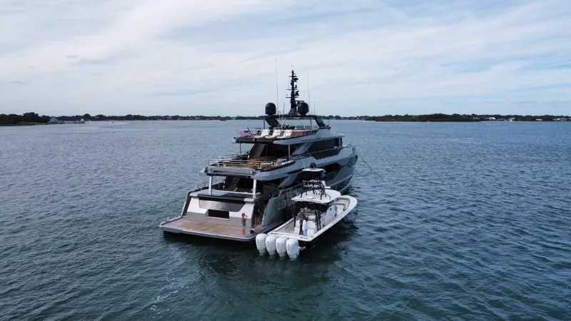 Slide: The Image of Luxury yacht Majesty 120 (2025) cruising on open water under a clear sky. - 10