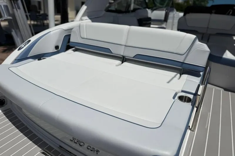 Slide: The Image of 2025 Formula 330 Crossover Bowrider OB, featuring sleek seating and modern design. - 15