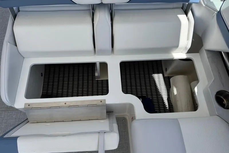 Slide: The Image of 2025 Formula 330 Crossover Bowrider OB interior with sleek seating and modern design. - 25