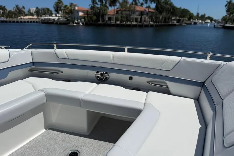 Slide: The Image of 2025 Formula 330 Crossover Bowrider OB interior with sleek seating and modern design. - 59