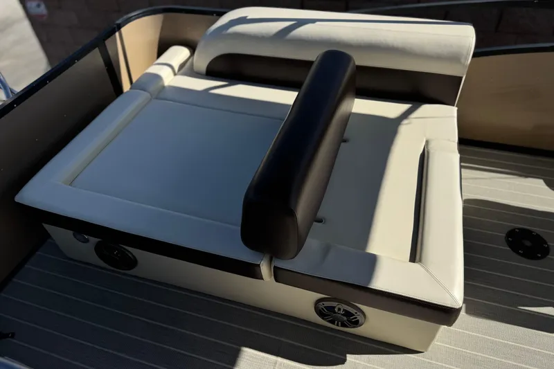 Slide: The Image of 2023 Lexington 623 ST Xtreme boat seat with beige and black upholstery. - 21