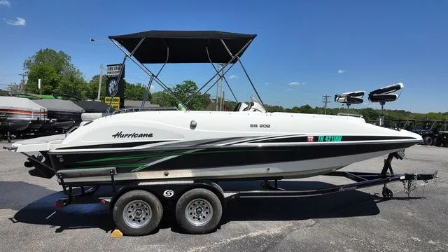 Slide: The Image of 2019 Hurricane SS 202 I/O boat on trailer, side view. - 6