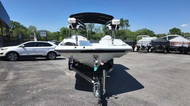 Slide: The Image of 2019 Hurricane SS 202 I/O boat on trailer outdoors. - 8