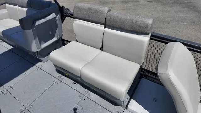 Slide: The Image of Interior of 2023 Sea-Doo Switch Sport 21 with gray seating. - 13