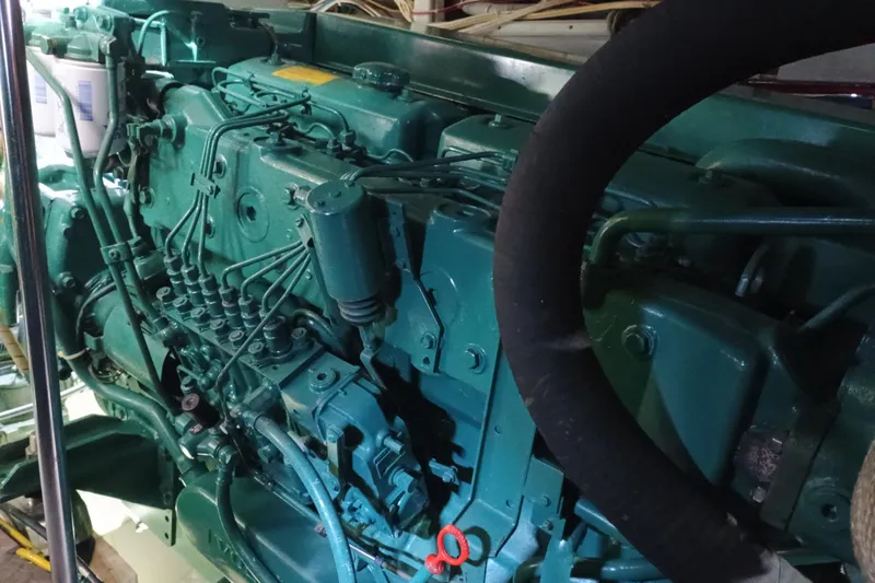 Slide: The Image of Engine of 1988 Vantare 46' Aft Cabin Wide Body MY yacht, detailed view. - 56